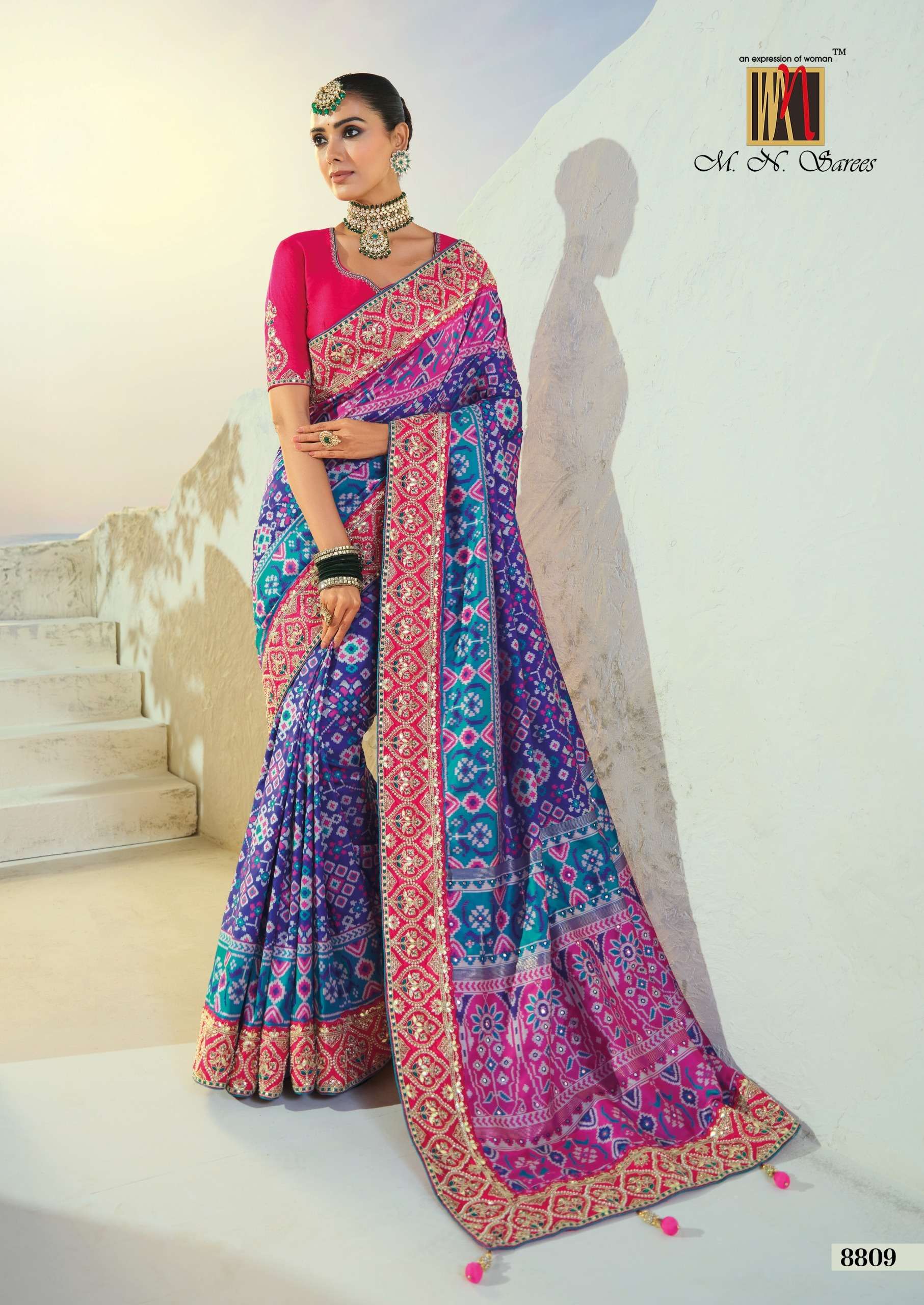 MN The Heritage Of Patola 8800 Series fancy fabric saree wholesale in surat